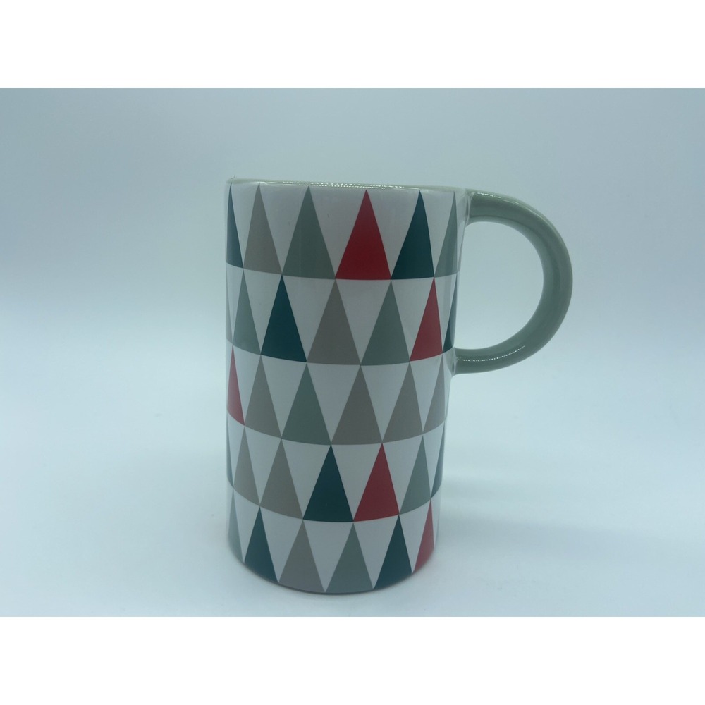 Starbucks 2017 Holiday Christmas Festive Mug Red Green Triangle Trees Coffee Tea